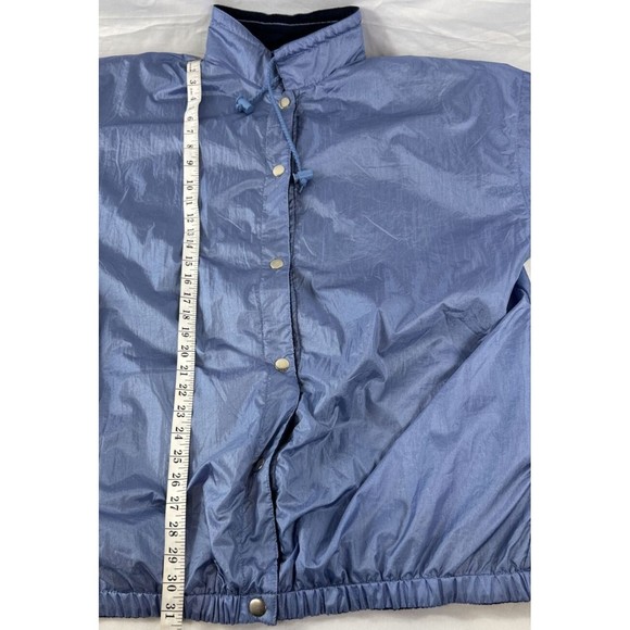 Weather Solutions‎ Mens Size L Navy Blue Reversible Loose Fit Rain Jacket Chore - Picture 12 of 12